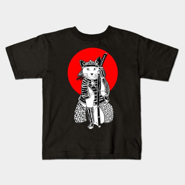 Samurai Neko Kids T-Shirt by Anime Gadgets